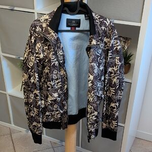 Scotch & Soda Men's Floral Bomber Jacket - Black and Cream